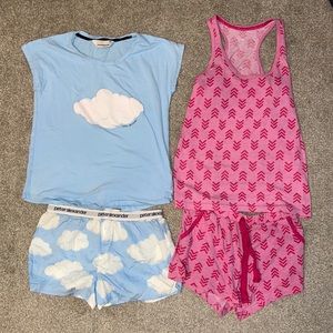 Pink pajama set with pocket shorts pajamas size s 💗